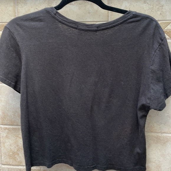 Charcoal Gray Natural Like Cropped Tee Shirt - Picture 6 of 7